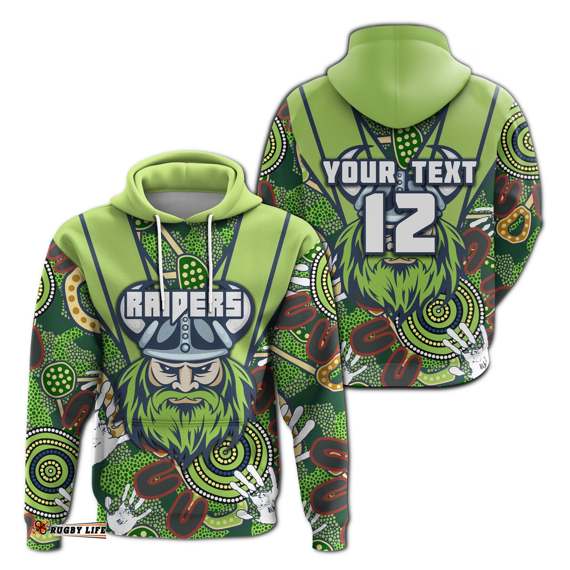 custom personalised raiders hoodie canberra indigenous