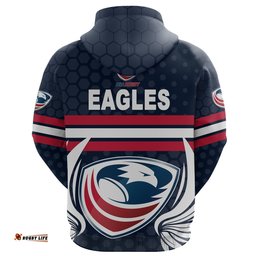Custom Personalised USA Rugby Hoodie Eagles Simple Style Full Navy