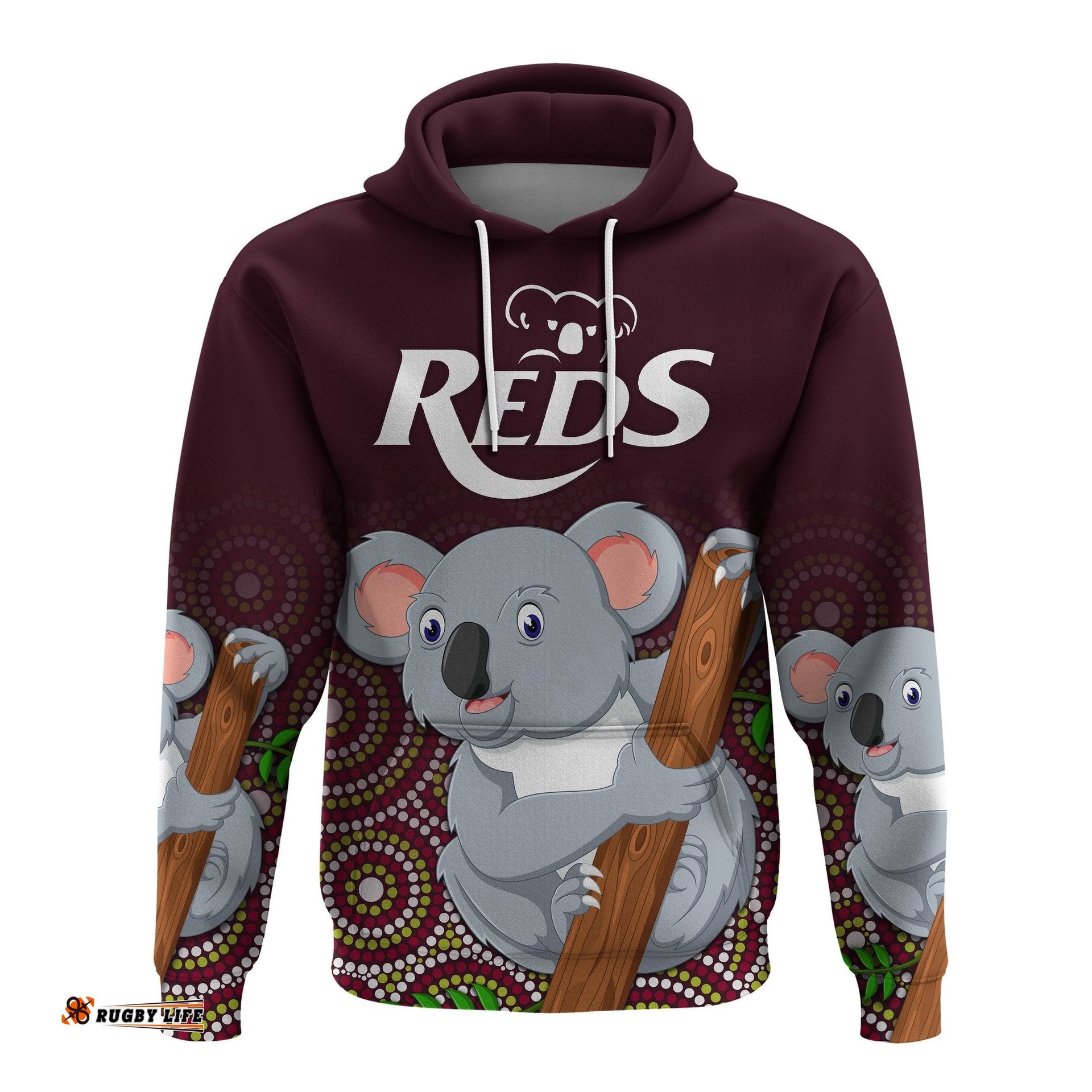Reds Indigenous Rugby Hoodie Koala