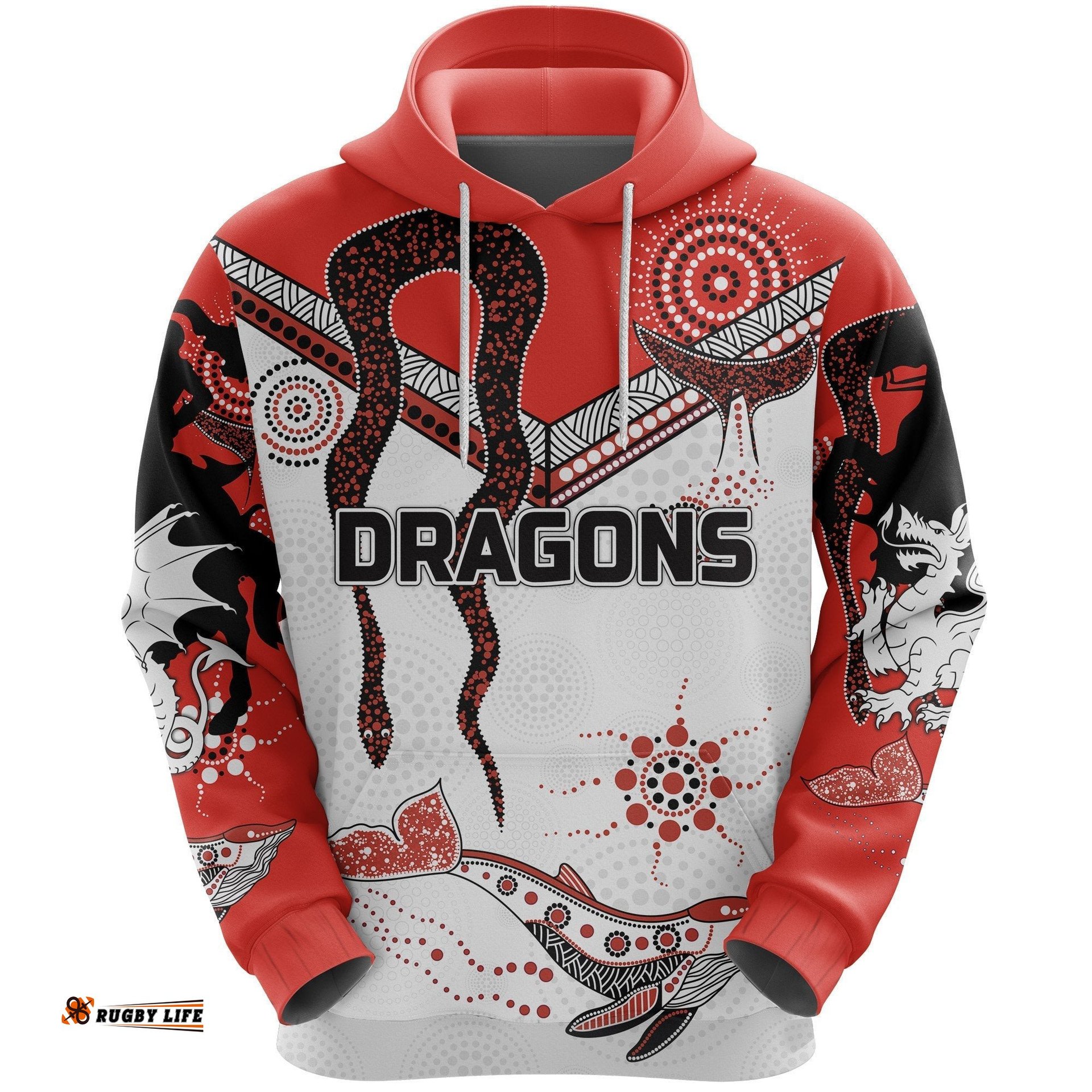 Dragons Hoodie St. George Aboriginal White