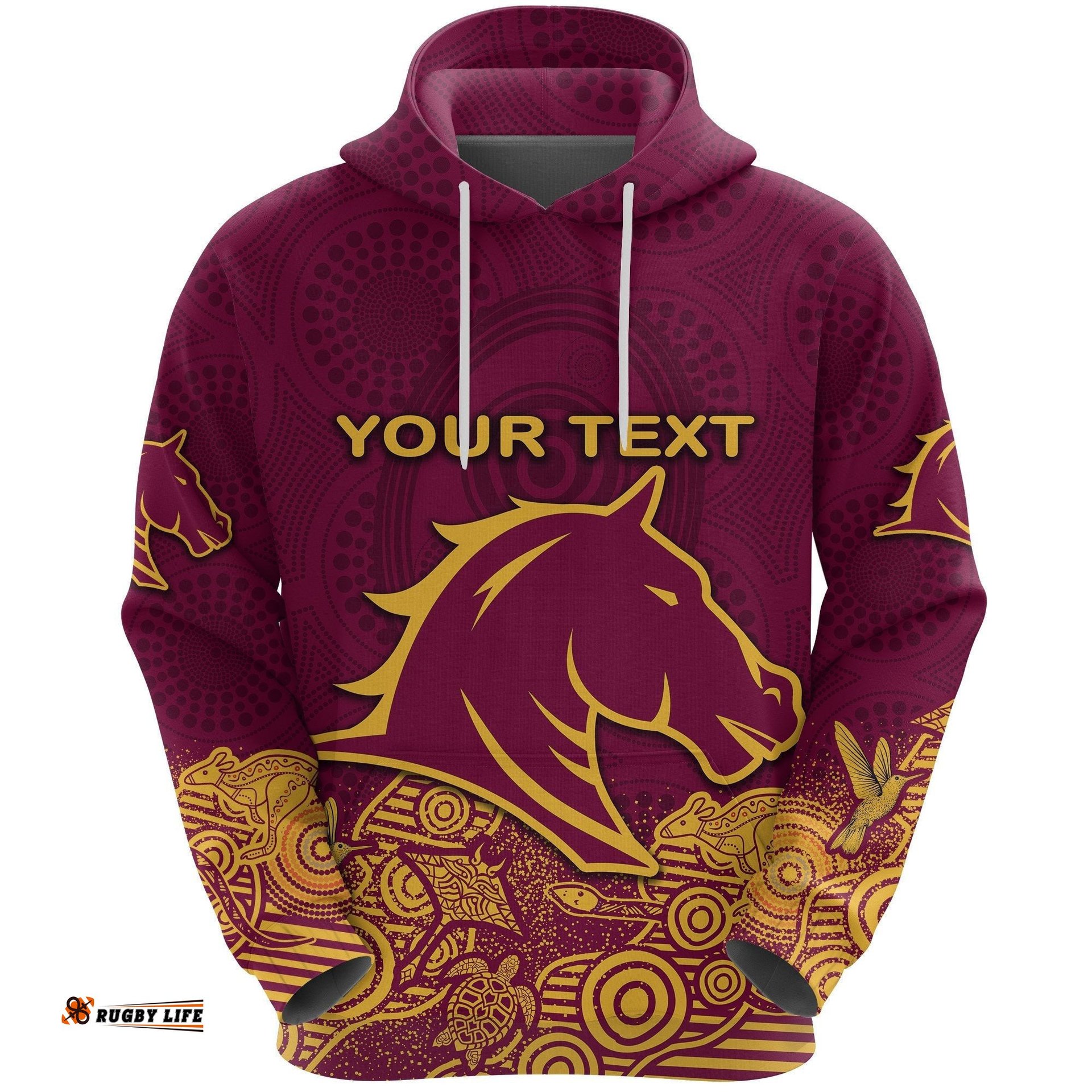custom personalised brisbane hoodie broncos indigenous