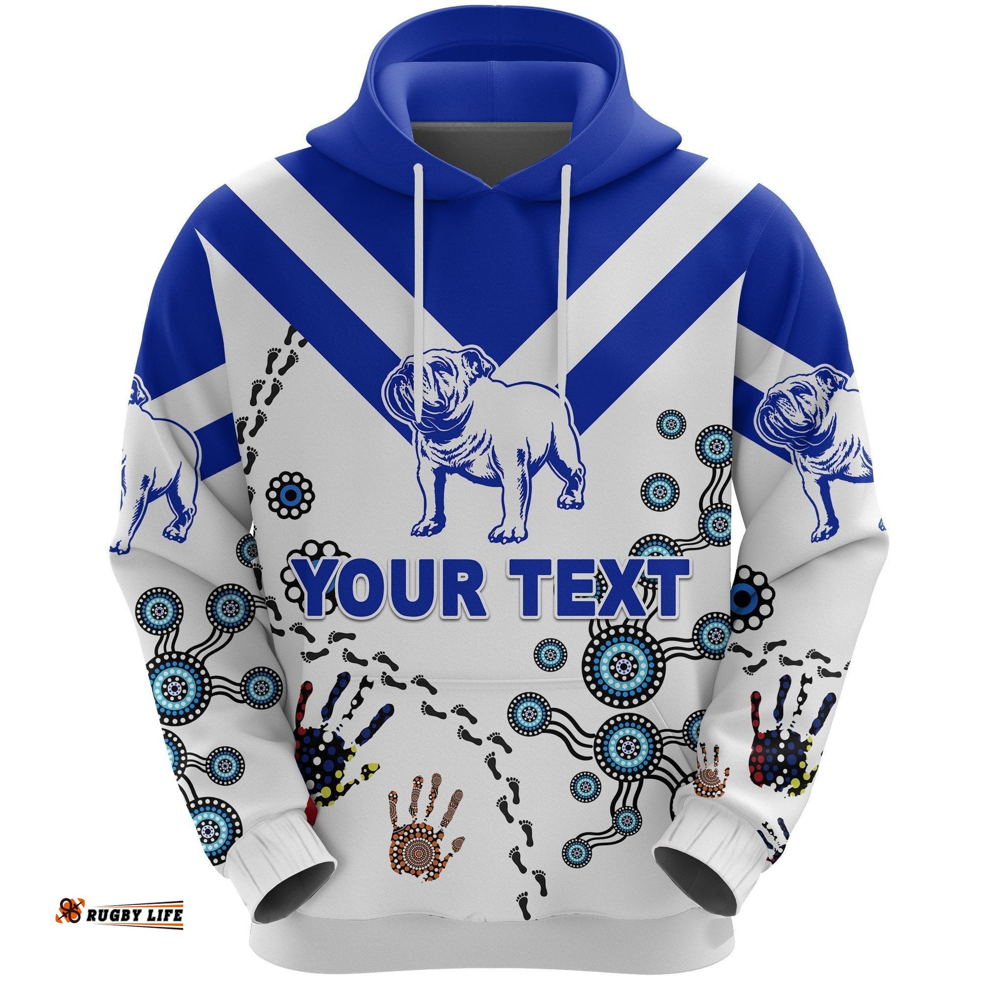 custom personalised canterbury bankstown bulldogs hoodie indigenous no2