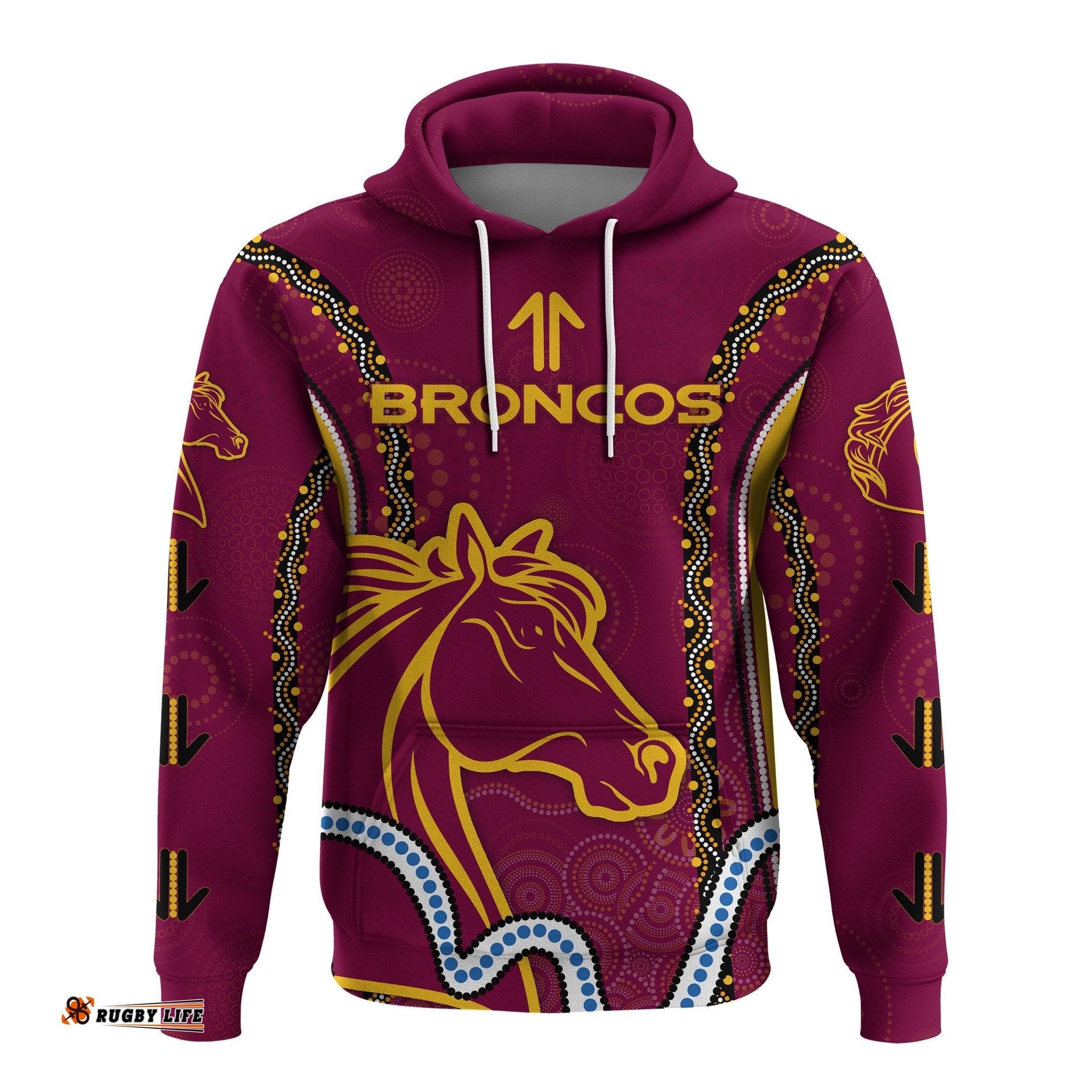 brisbane indigenou hoodie broncos