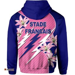 stade franais hoodie pink lillies