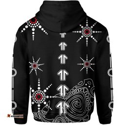 sharks hoodie aboriginal black