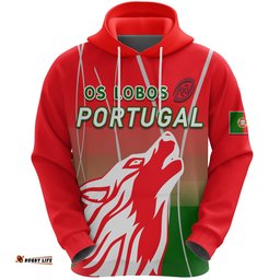 Portugal Rugby Hoodie Wolf Os Lobos