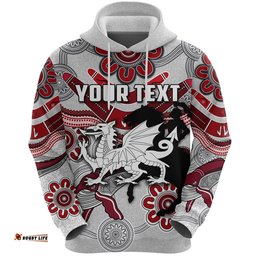 Custom Personalised Dragons Hoodie St. George Indigenous White