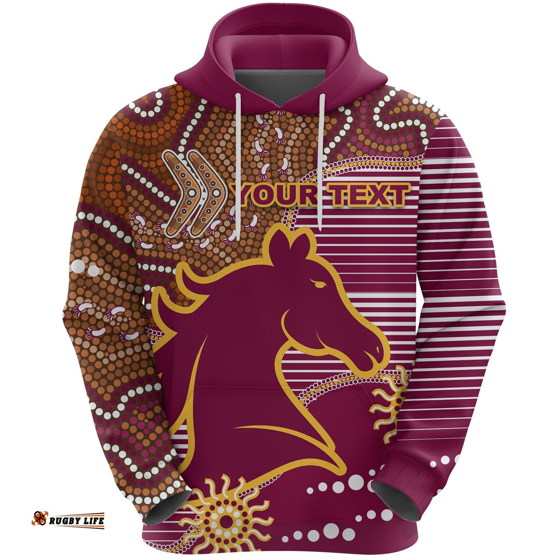 custom personalised broncos super hoodie indigenous brisbane