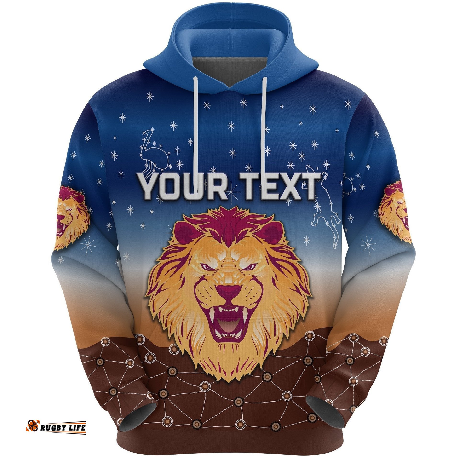 Custom Personalised Brisbane Lions Hoodie Simple Indigenous