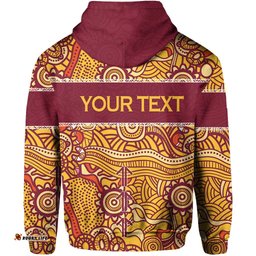 custom personalisedbrisbane broncos hoodie aboriginal pattens