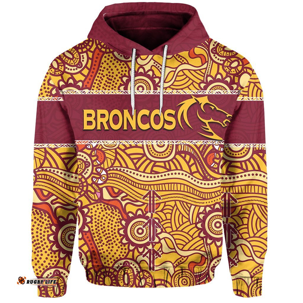 custom personalisedbrisbane broncos hoodie aboriginal pattens