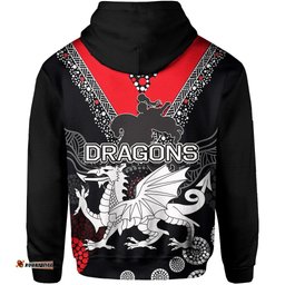 Custom Personalised St. George Illawarra Dragons Hoodie Aboriginal