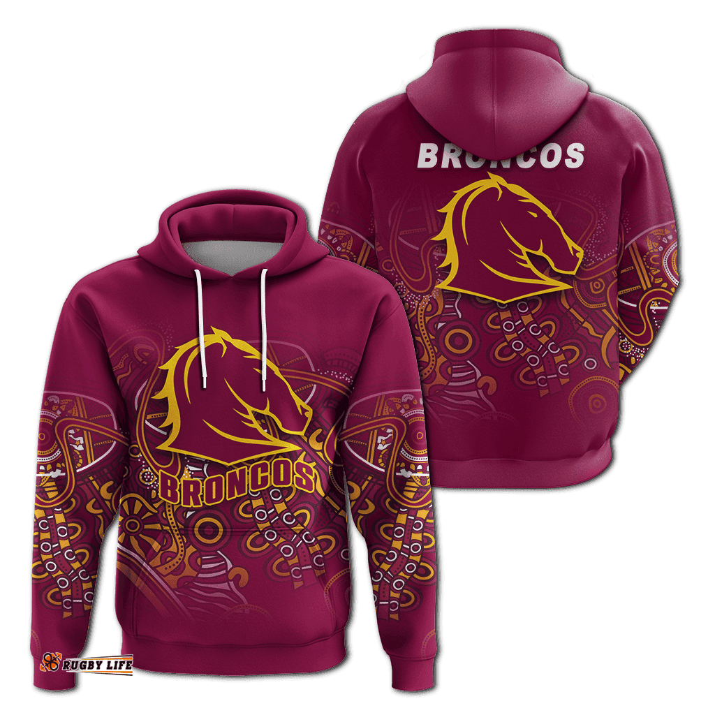 brisbane broncos rugby indigenous hoodie