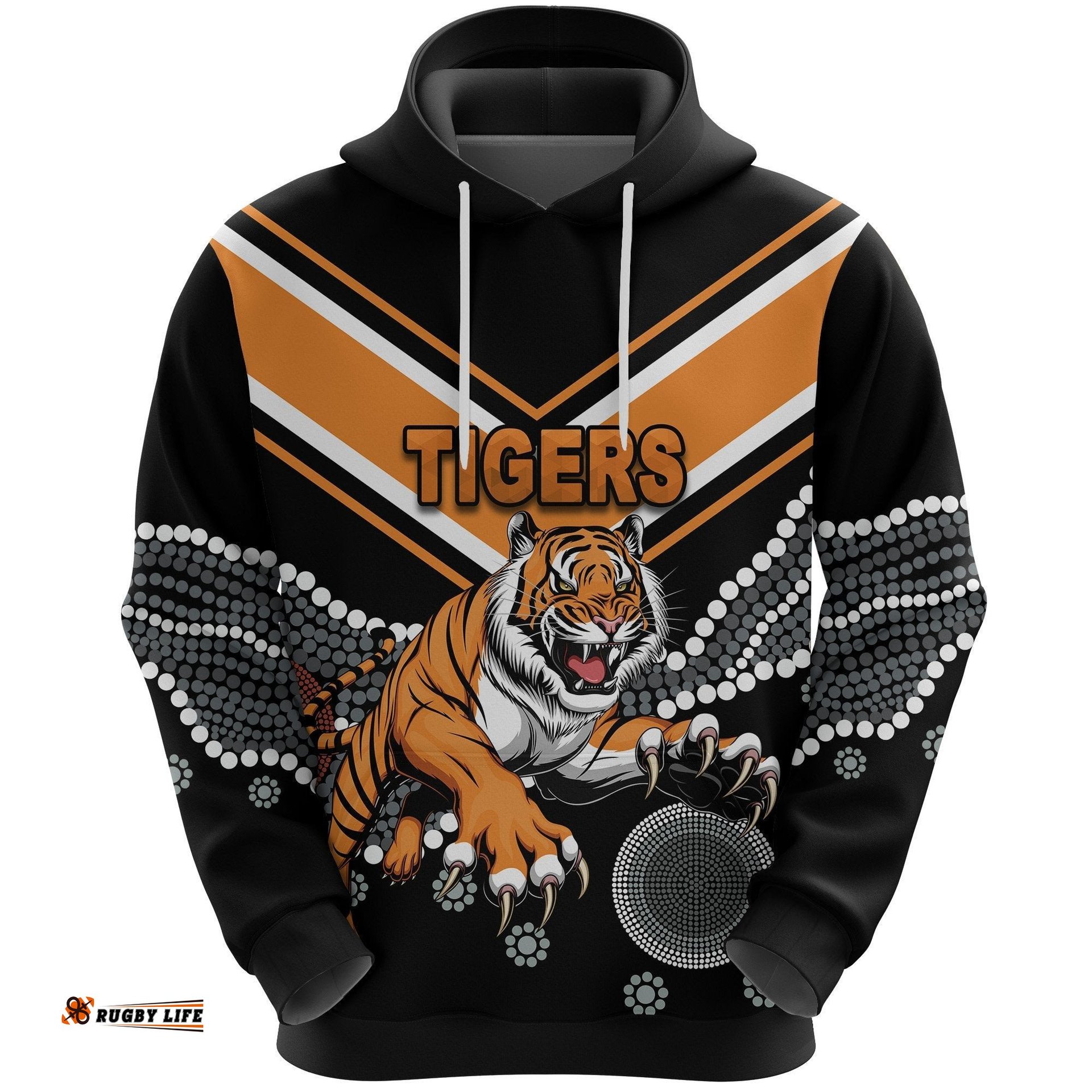 Wests Hoodie Tigers Simple Indigenous