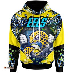 eels rugby hoodie custom personalised eels "all you got all the time" aboriginal player and number hoodie