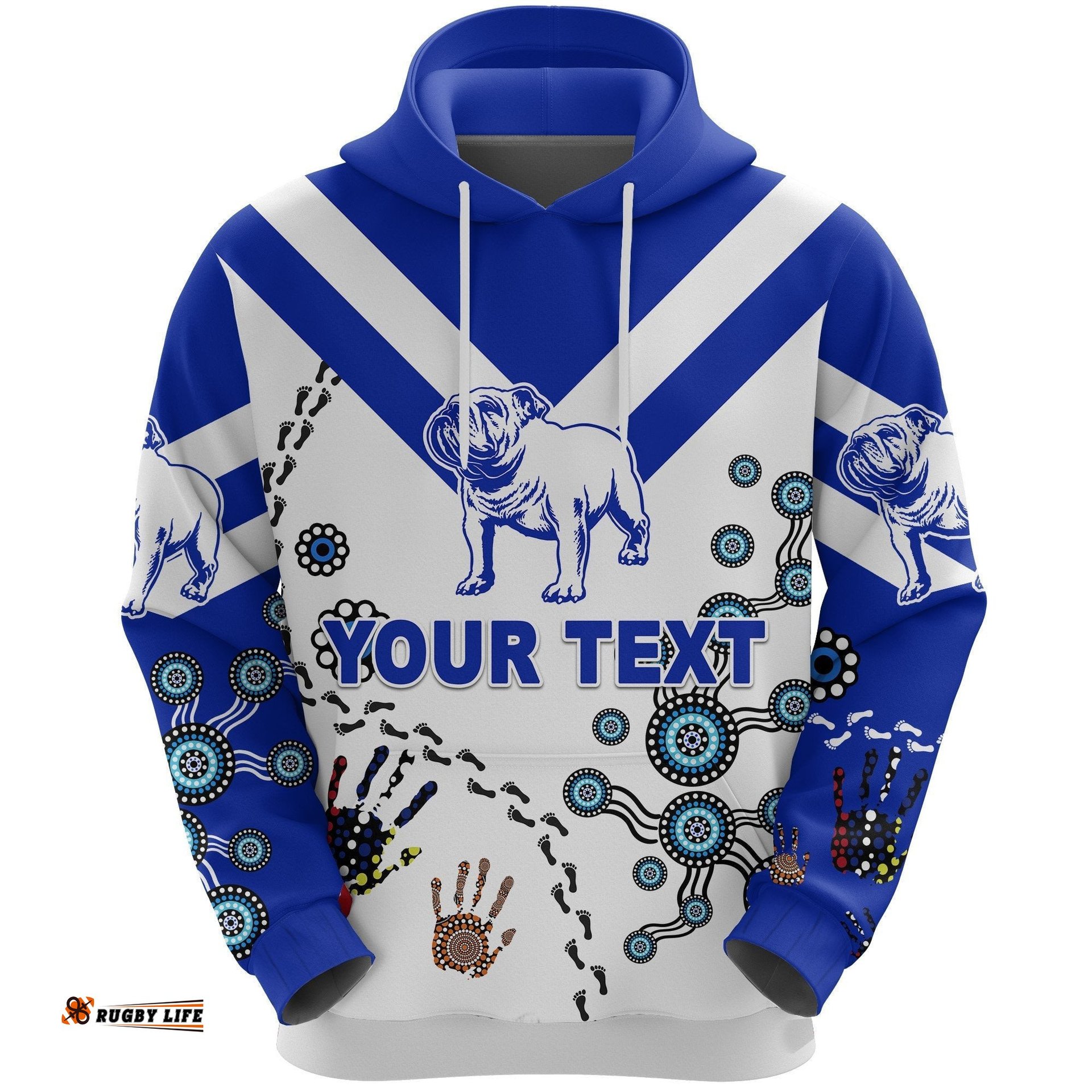 custom personalised canterbury bankstown bulldogs hoodie indigenous no1