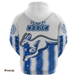Melbourne Kangaroos Hoodie Indigenous North Roos White