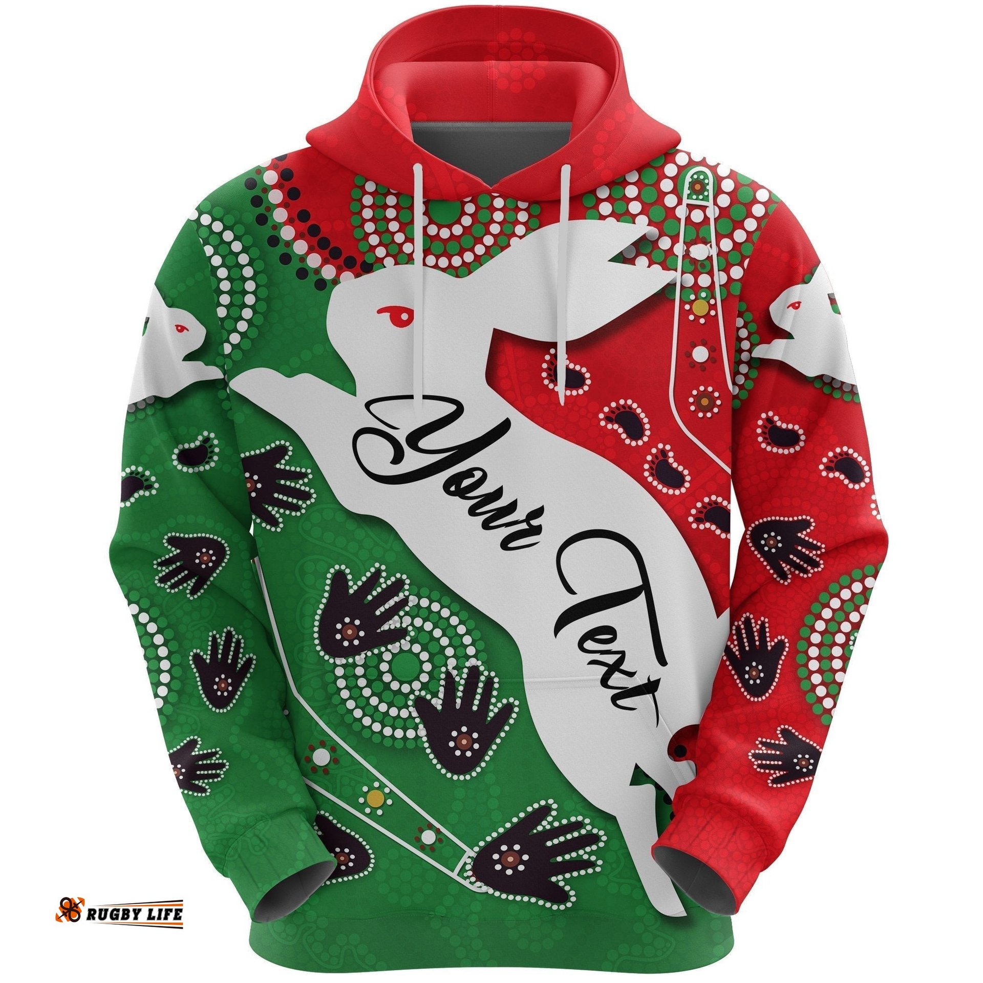 custom personalised rabbitohs forever hoodie indigenous