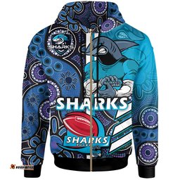 sharks rugby hoodie custom sharks rugby ball aboriginal indigenous sport style hoodie