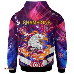 sea eagles rugby hoodie custom sea eagles champions with aboriginal abstract dot painting player and number hoodie