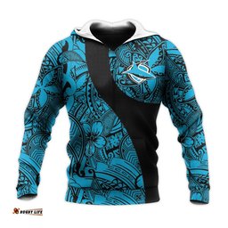 cronulla sutherland sharks hoodie polynesian nrl