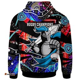 knights rugby hoodie custom knights rugby league team with aboriginal culture player and number hoodie