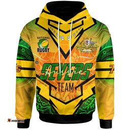 australia national rugby sevens team hoodie custom aussie 7s team coat of arms rugby championship aboriginal player and number hoodie