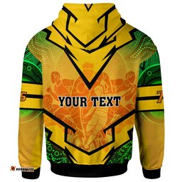 australia national rugby sevens team hoodie custom aussie 7s team coat of arms rugby championship aboriginal player and number hoodie