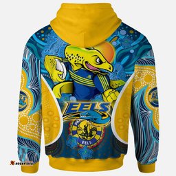 parramatta eels rugby hoodie custom eels mascot with aboriginal art personalised player and number hoodie