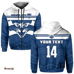 custom text and number cats football hoodie geelong est 1859 aboriginal art