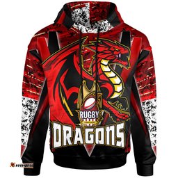 st george rugby hoodie custom dragon rugby cup final series champions sport style personalised player and number hoodie
