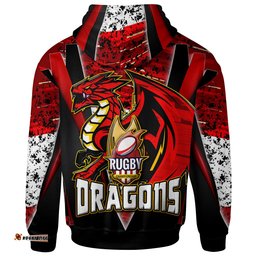 st george rugby hoodie custom dragon rugby cup final series champions sport style personalised player and number hoodie