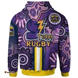 storm rugby hoodie custom storm rugby ball aboriginal indigenous sport style hoodie