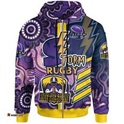 storm rugby hoodie custom storm rugby ball aboriginal indigenous sport style hoodie