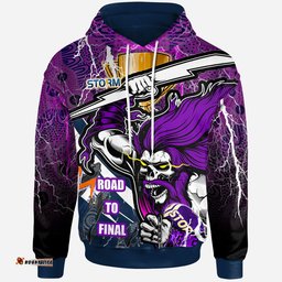 storm premierships rugby hoodie custom "road to final" melbourne storm thunder ghost aboriginal culture hoodie