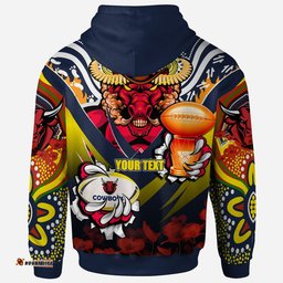 cowboys premierships rugby hoodie custom "go cowboys" champion claw scratch aboriginal culture hoodie