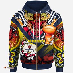 cowboys premierships rugby hoodie custom "go cowboys" champion claw scratch aboriginal culture hoodie