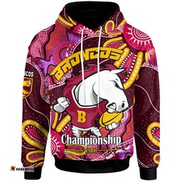 nrlw broncos rugby hoodie custom broncos aboriginal dot painting player and number woman hoodie