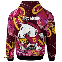 nrlw broncos rugby hoodie custom broncos aboriginal dot painting player and number woman hoodie