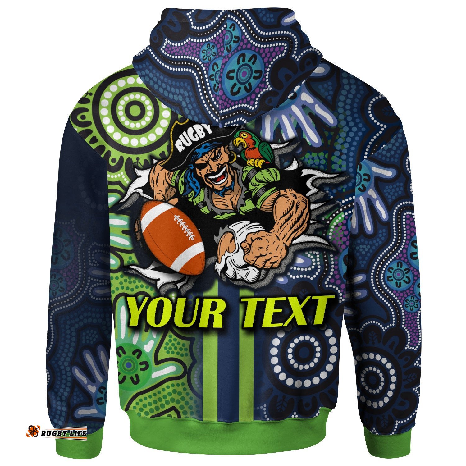 raiders rugby hoodie custom raiders rugby ball aboriginal indigenous sport style hoodie