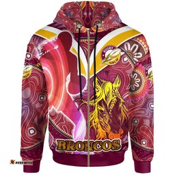 nrlw broncos rugby hoodie custom rugby ball indigenous aboriginal broncos women hoodie