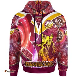 nrlw broncos rugby hoodie custom rugby ball indigenous aboriginal broncos women hoodie