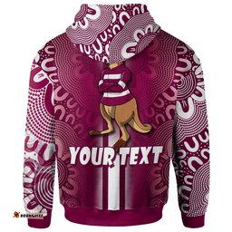 maroons rugby hoodie custom kangaroo aboriginal indigenous sport style hoodie