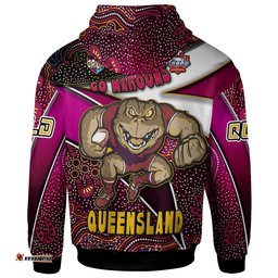 queensland rugby league team hoodie custom queensland maroons with aboriginal patterns state of origin hoodie