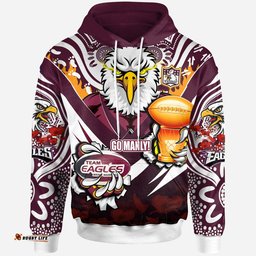 sea eagles premierships rugby hoodie custom "go manly" champion claw scratch aboriginal culture hoodie