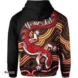 custom personalised aboriginal art lizard hoodie you are number one