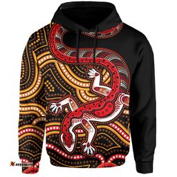 custom personalised aboriginal art lizard hoodie you are number one