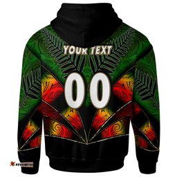 warriors rugby hoodie custom warrios maori mask rugby player maori style ethnic ornament pattern player and number hoodie