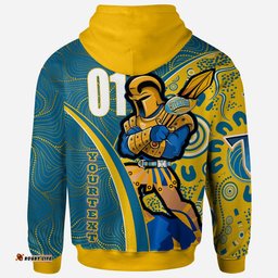 titans rugby hoodie custom gold coast titans pride mascot with aboriginal culture player and number hoodie