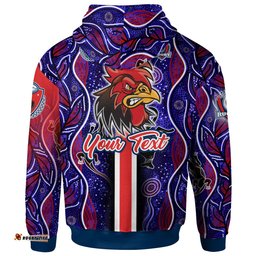 roosters rugby hoodie custom roosters rugby ball aboriginal indigenous sport style hoodie